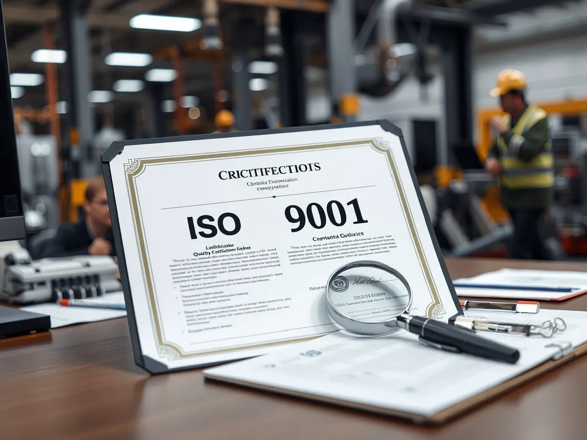 ISO 9001质量管理体系认证证书与验收材料